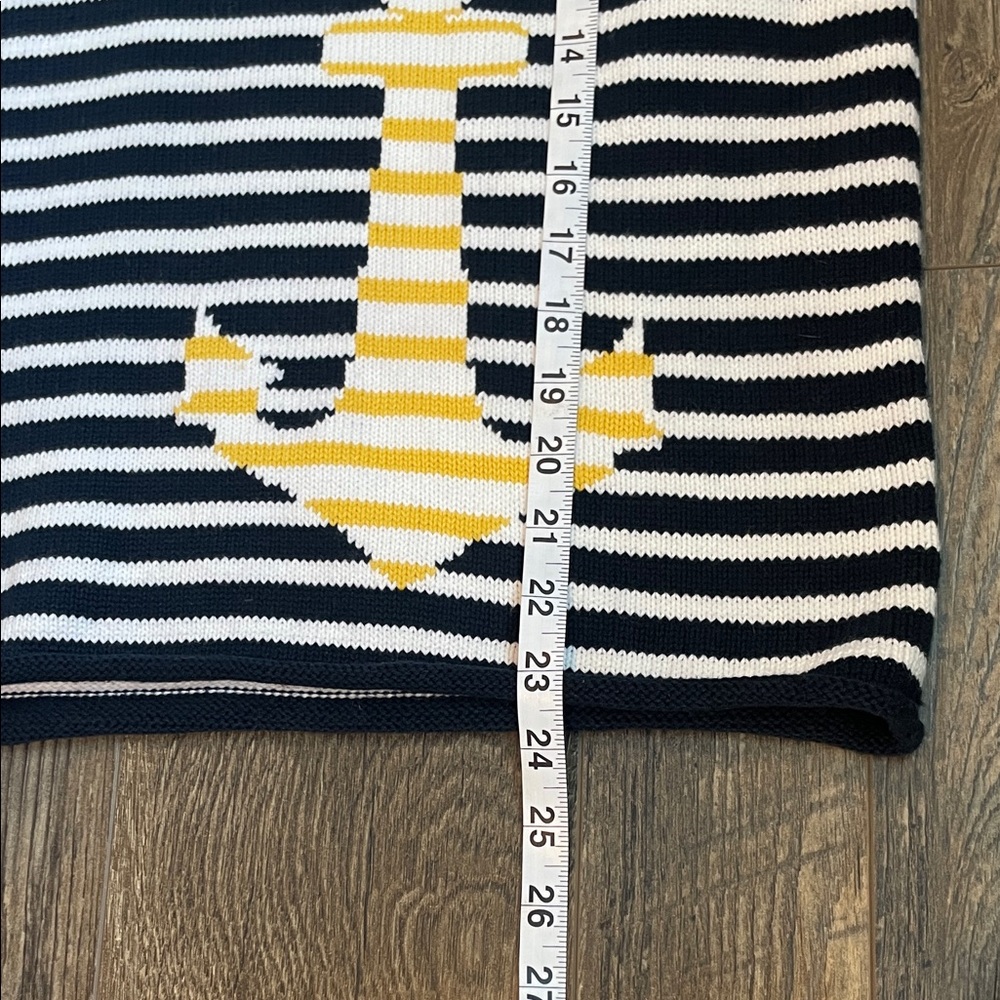 Norton Studio Petite Nautical Striped V-Neck Sweater Size Large - Picture 6 of 7